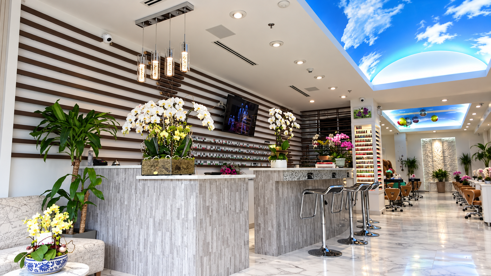 Reception and polish display at Stanley Nails Vancouver